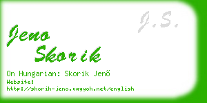 jeno skorik business card